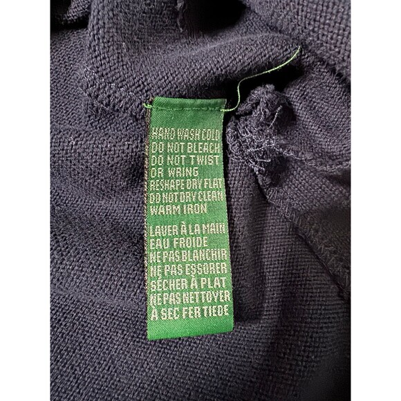 Lauren Ralph‎ Lauren Navy Blue Embroidered Pocket Crest Crewneck Sweater Size M - Picture 8 of 8